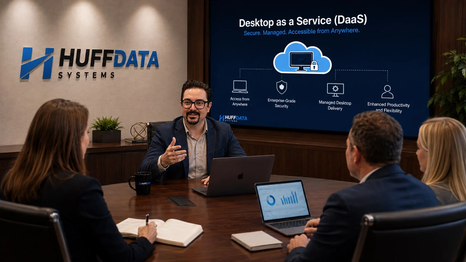 HUFF DATA SYSTEMS discussing Desktop as a Service with business leaders